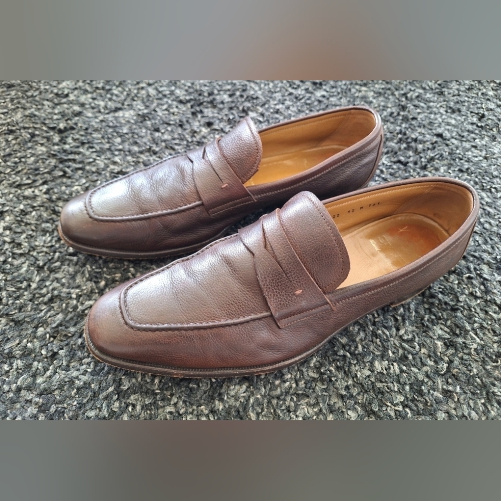 Gravati Men Size 12 M Brown Classic Penny Loafer Leather Shoes